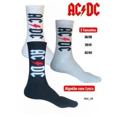 Meias Rock de algodão com lycra cano longo Bandas Classic Rock