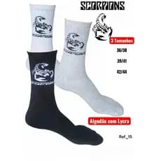 Meias Rock de algodão com lycra cano longo Bandas Classic Rock