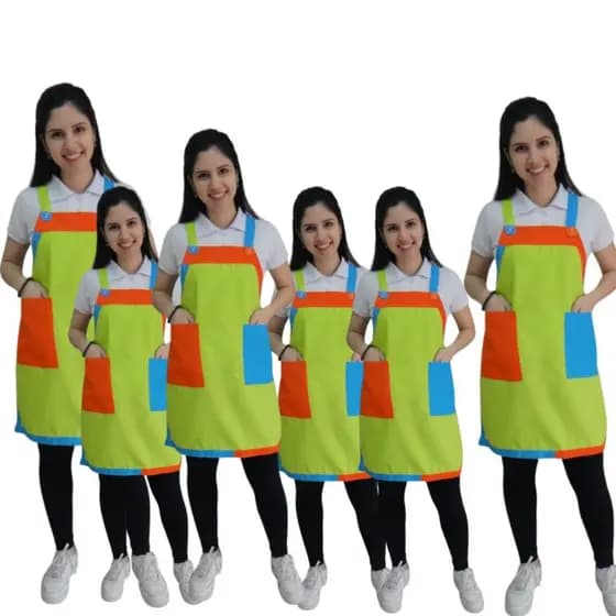 avental colorido unissex em tecido oxford para uso em buffet infantil parques recreadores igrejas