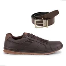 Kit Sapatenis Masculino Com Cinto Dupla Face Casual Moderno