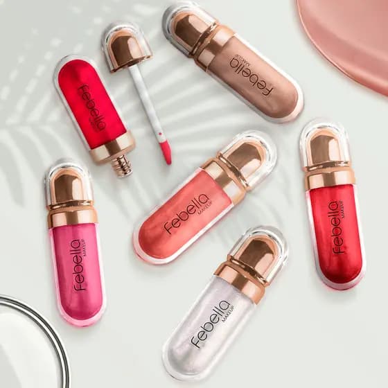 Gloss Labial Hidratação Super Brilhante Febella 3D