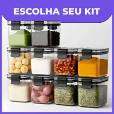 Escolha seu Mini Pote Hermético para Temperos de Cozinha Dispensa Armário Organizado Plástico
