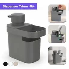 Dispenser Detergente e Esponja 650ml com Organizador de Pia Trium OU