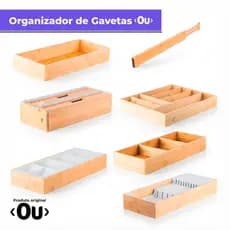 Organizador de Gaveta Bambu Porta Talheres Sustentável Diversos Modelos