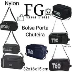 Bolsa Porta Chuteira Esportiva Couro Juvenil Academia Futebol Cor Preto JA690
