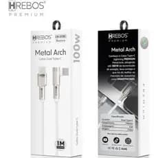 Cabo Dual Tipo-C 100W de Metal | Super Resistente e Reforçado | Carga Rápida | 1 Metro | Alta Qualidade