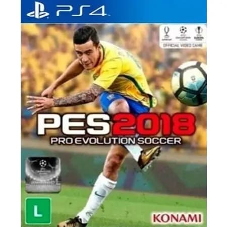 PES 2018 Pro Evolution Soccer PS4 – Mídia Física Original, Português BR, Multiplayer Online e Offline, Atualizado Konami