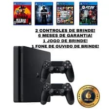 PS4 Slim Original Seminovo 1TB – 2 Controles + Fone Brinde – Impecável e com 6 Meses ( mandar mensagem no chat mando lis