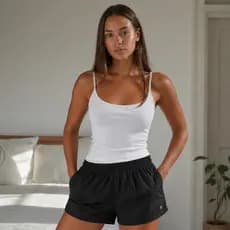 Short Feminino Com Puxador Tactel Shors Liso Piscina Academia Dia a Dia