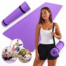Tapete Tatame Esteira Para Yoga Exercícios Físicos 1,7m x 60cm x 5mm Academia Meditação Treino