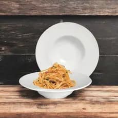 Jogo 6 Pratos P/ Risoto Massas Prato Fundo Chapéu Invertido Cerâmica Branco