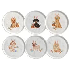 Prato de Sobremesa Doguinhos Cães Fofos Páscoa Porto Brasil - INDIVIDUAL