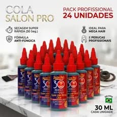 Kit 24x Cola para Cílios Salon Pro 30sec 30ml – Secagem Rápida 10s – À Prova d’Água – Profissional
