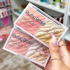 Paleta de Blush e Iluminador Ruby Rose HB7533 – Duo Alta Fixação