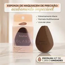 Esponja Maquiagem Profissional Ruby Rose Glass Corte Plano 1/2/3 Unidades