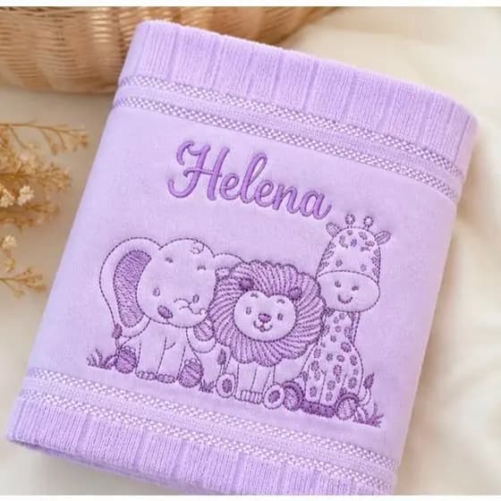 Toalha Personalizada com Nome Tema Safari | Lavabo | Infantil | Menina e Menino