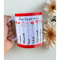 Caneca Salmos 46:5 Gospel 300ml Porcelana Frase Bíblica Presente Evangélico Motivacional