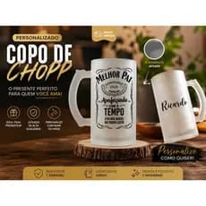 Copo De Chopp Personalizado com Nome | Presente dia dos Pais