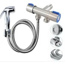 Ducha Higiênica Com Registro Com Dupla Saída De Água Inox Bidê Chuveirinho