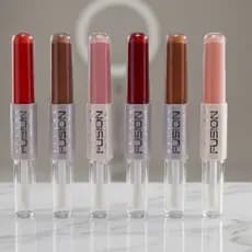Batom Matte Líquido e Gloss 2 em 1 Safira Fusion – Não Transfere - Batom Duo Alta Fixação