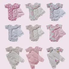 Kit 6 Pçs Roupa De Bebe Conjunto De Body Bebê Manga Curta Roupa Infantil Masculino Feminino
