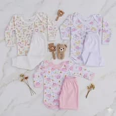 Kit 6 Peças Conjunto De Bebe Roupa Infantil Body Manga Longa Menina Menino