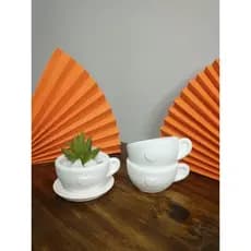 Xícara Com pires 2 unidade feita de gesso e como qualidade