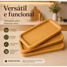 Bandeja de Bambu Hire petisqueira retangular - Lyor
