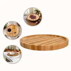 Bandeja de bambo Round ref1361 Lyor 20cm travessa redonda petisqueira