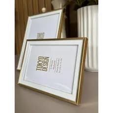 Porta retrato Maturin Tokio desing clean branco e dourado vertical e horizontal