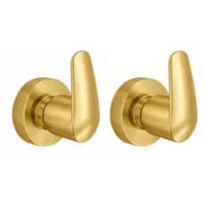 Kit 2 Acabamento Registro Pressão Gaveta Dourado Escovado Redondo Padrão Deca Metal Banheiro Premium