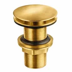Válvula Click Ralo Cuba Pia Lavatório Banheiro Dourado Escovado Inox 7/8 Design Inteligente