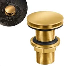 Válvula Click Ralo Cuba Pia Lavatório Banheiro Dourado Fosco Inox 7/8 Design Inteligente