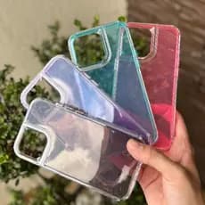 Capa Capinha Case space 3 transparente silicone para iPhone 11 PRO MAX 12 13 14 15 16 PRO MAX