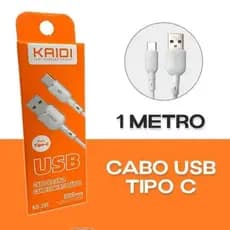 Cabo Carregador Usb tipo C Kaidi KD-318A carregamento rapido para iPhone