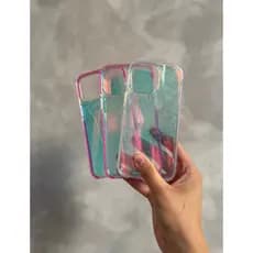 Case Capa Capinha Acrílico Brilho Espelho com borda colorida