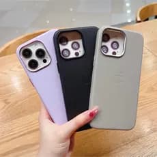 Capa Magsafe De Couro Para IPhone 12 13 14 Plus Pro Max Com Adsorção Magnética