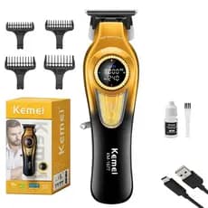 Maquina Compacta Profissional Kemei KM 1677 Serie Premium Cortar Cabelo Acabamento Unissex