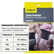 Cinta Postural Abdominal Lombar Ergonomica Proteção e Suporte Lombar e Coluna BM-F 1555