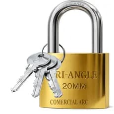 Cadeado Pequeno 2TRI-ANGLE  de 20 milímetros, para  Bolsas Mochilas Gavetas Vitrines