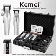 Combo Profissional Kemei Serie Premium Titanium