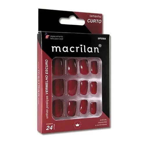 Unhas postiças macrilan  (NUDE CLARO) (VERMELHO ESCURO) (PRETO)