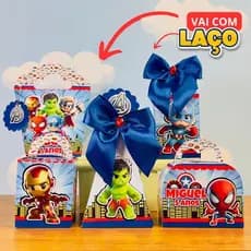 Kit Festa Heróis Baby Personalizado Vingadores – Lembrancinhas para Festa Infantil e Aniversário Menino - COM LAÇO