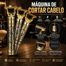 KIT Máquina Dragão De Cortar Cabelo e Barba Recarregável Sem fio Profissional + Acessórios