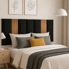 Kit de Até 12 Peças Cabeceira Modular + Painel Ripado MDF Para Cama Box Casal King Queen