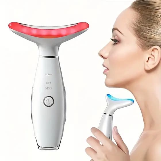 Massageador Facial e de pescoço recarregável, ferramenta de cuidados para massagem na pele do pescoço e Facial, presente