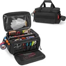 Bolsa de Ferramentas Profissional Anti-Riscos 14" para Eletricista com Divisórias e Fundo Reforçado