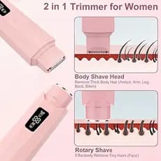 Dispositivo De Remoção De Pêlos Feminino Rosa Silencioso Atualizado , Com Design De Dupla Direção Para Barbeadores Elétr