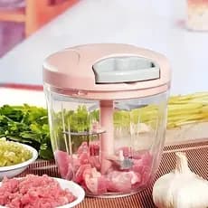 Picador de alimentos manual com cordão - processador de alho e vegetais em PET durável, sem necessidade de eletricidade,