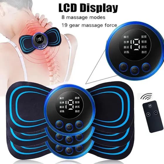 Massageador Elétrico de Pulso com 8 Modos e 19 Níveis, Dispositivo de Massagem Portátil que Alivia Dores Musculares Cerv